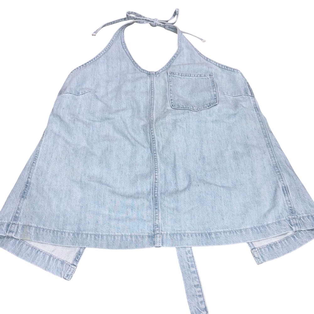 Boho Denim Halter Universal Thread Top Women Medium Light Wash